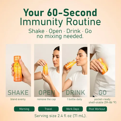 Vista 5 de ALFA VITAMINS Disparo de vitamina C de 1000 mg con zinc, jengibre y equinácea - Apoya la salud inmunológica y el bienestar diario - Sabor naranja