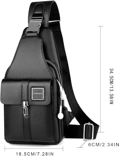 Vista 2 de Leathario Bolso bandolera de cuero para hombre, bolso de hombro, bolso de hombro, bolso casual, multiuso