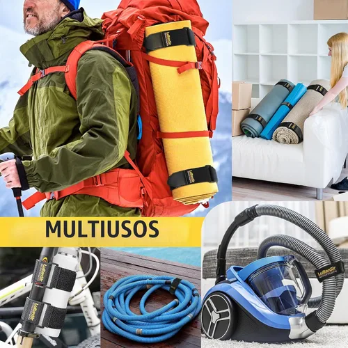 Vista 8 de LuBanSir Correas de cincha, 1 x 6 pulgadas (paquete de 10) correa elástica de sujeción de gancho y bucle para cable de extensión, cable, envoltura