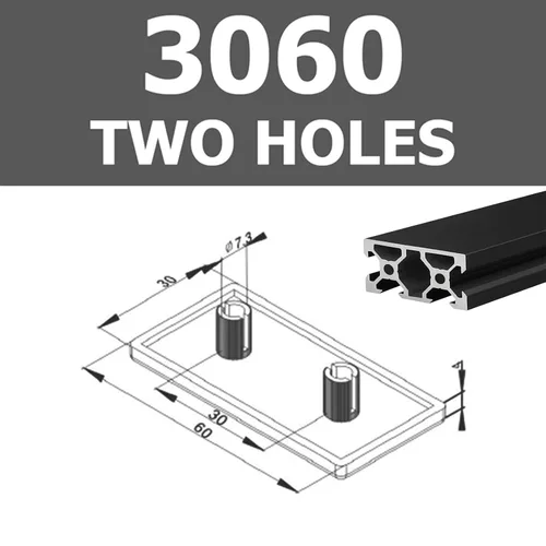 Vista 2 de Accesorios de plástico ABS de 1.181x2.362 in Tapa de extremo Negro T-Ranura Accesorios de perfil de aluminio 35 PC