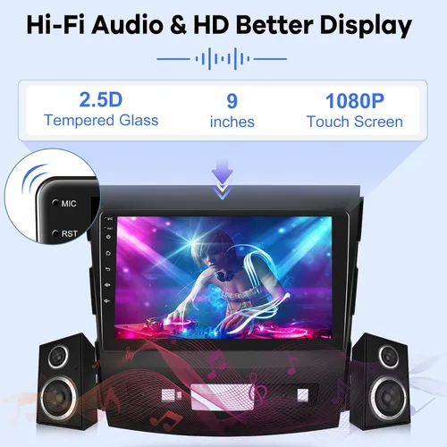 Vista 5 de [2G+64G] Radio de coche para Mitsubishi Outlander 2008-2015, pantalla táctil Android estéreo de 9 pulgadas, Carplay/Android Auto/Hi-Fi