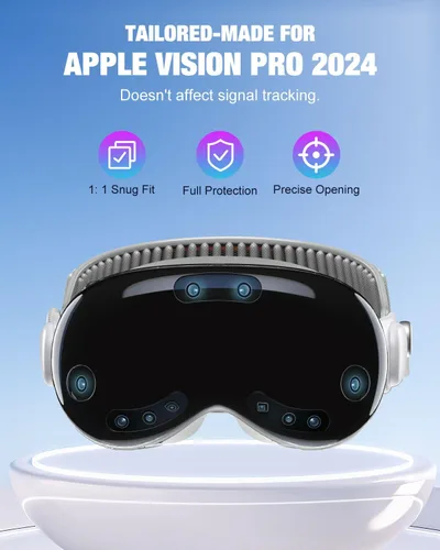 Vista 2 de MoKo Protective Cover Compatible with Vision Pro, Clear One-Piece TPU Case for Vision Pro VR Headset 2024 Accessories, Shockproof, Slim Fit