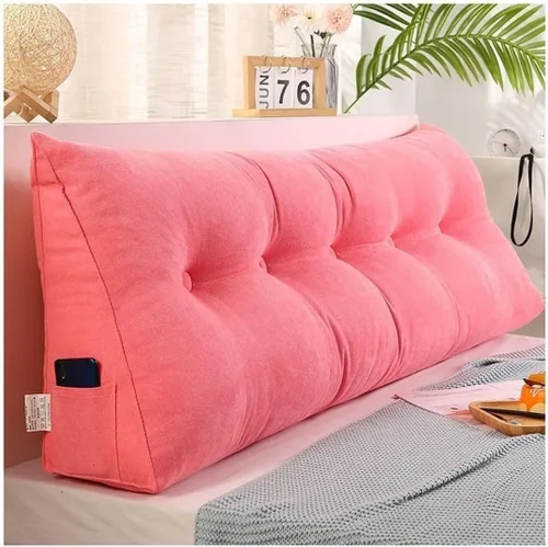 Vista 11 de Almohada de cuña de terciopelo para cabecero de cama tamaño King, Queen, doble/individual, cojín de cabecera triangular, respaldo grande, posición