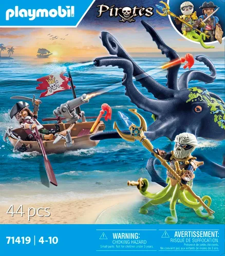 Vista 4 de Playmobil Piratas: Batalla con el pulpo gigante