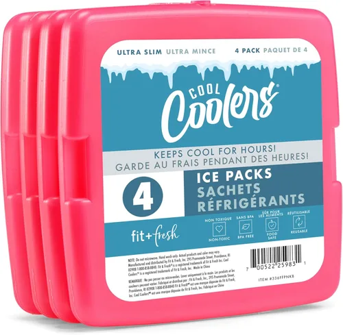 Vista 7 de Enfriadores Cool de Fit + Fresh, Paquetes de Hielo Delgados Reutilizables y Duraderos, Paquetes Fríos para Loncheras, Paquetes de Hielo para Bolsas