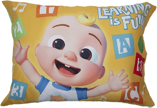 Vista 4 de CoComelon Juego de sábanas, se adapta a cama infantil o colchón de cuna, sábana bajera y funda de almohada, color blanco + verde