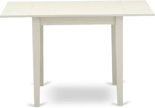 Vista 6 de East West Furniture 1NDEN3-LWH-06 - Juego de mesa de comedor de 3 piezas que contiene una mesa rectangular con gotas y 2 sillas tapizadas de tela
