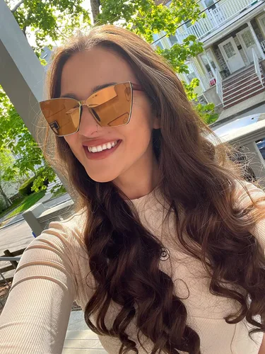 Vista 6 de DIFF Goldie Designer - Gafas de sol de gran tamaño sin marco para mujer, protección UV400, marcos de moda
