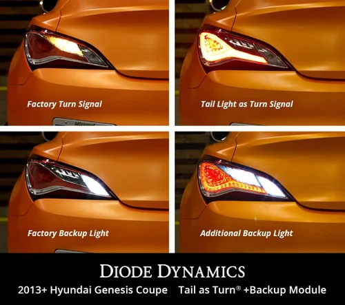 Vista 4 de Diode Dynamics Tail as Turn® +Módulo LED de respaldo compatible con Hyundai Genesis Coupe 2013-2016, Stage 2