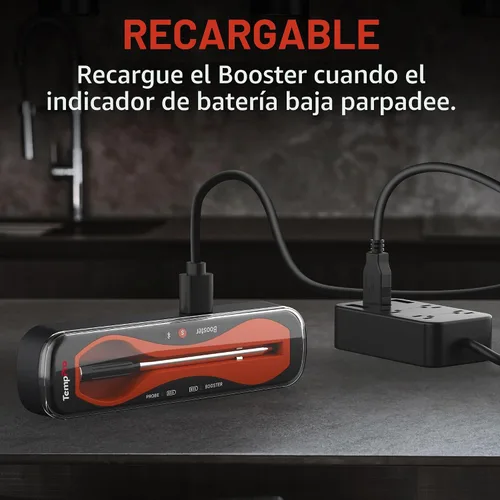 Vista 7 de ThermoPro TempSpike - Termómetro inalámbrico digital para carne de 500 pies, termómetro de carne Bluetooth inalámbrico para res, cordero, pollo