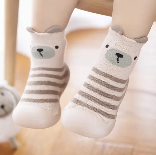Vista 5 de Babycare Zapatos de calcetín para bebé, niños y niñas, zapatos de bebé, zapatos de primeros pasos con suela de goma antideslizante