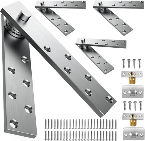 Vista 8 de Bisagra de pivote de puerta oculta Heavy Duty 200LB Hardware de puerta de madera 2PCS Thickened stainless steel pivot hinges create hidden doors