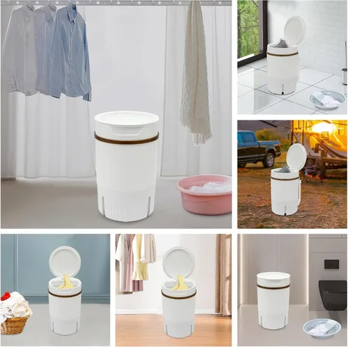 Vista 7 de Mini lavadora, secadora compacta portátil de 260 W, capacidad de 4.5 l/1.19 galones con cesta de deshidratación, para dormitorio, viajes, ropa