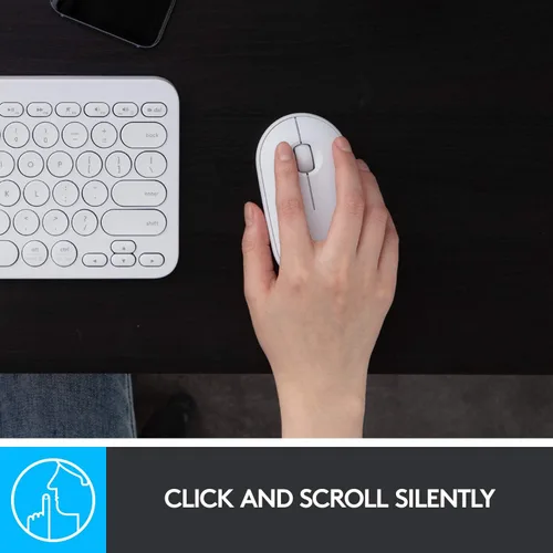 Vista 3 de Logitech Pebble i345 ratón inalámbrico Bluetooth para iPad - Blanco apagado