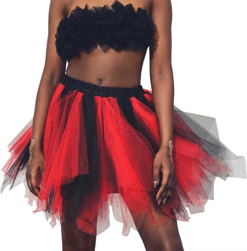 Vista 6 de RELBCY Faldas de baile para mujer, falda tutú de tul en capas, falda de ballet para baile de princesa, vestido de fiesta tutús para mujeres y niñas