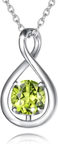 Vista 15 de FANCIME Dainty Infinity Birthstone Necklaces Sterling Silver Pendant abr-04