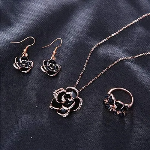 Vista 5 de Collar para mujer, pendiente, plata colgante, collar de cadena para mujer, aretes para fiesta, boda, conjunto de joyas de amor, práctico y útil