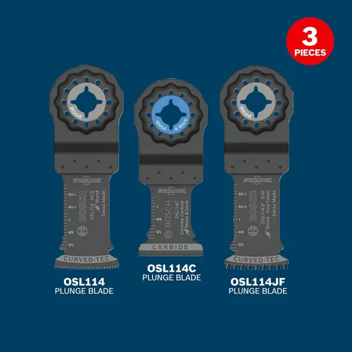 Vista 2 de Bosch OSL003VP - Juego de cuchillas oscilantes para múltiples herramientas Starlock® (3 piezas)