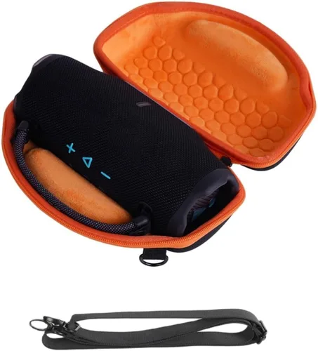 Vista 8 de Estuche rígido para JBL Charge 6, altavoz portátil Bluetooth impermeable compacto bolsa de almacenamiento de accesorios, 9.6 x 6.3 x 4.3 in (negro)