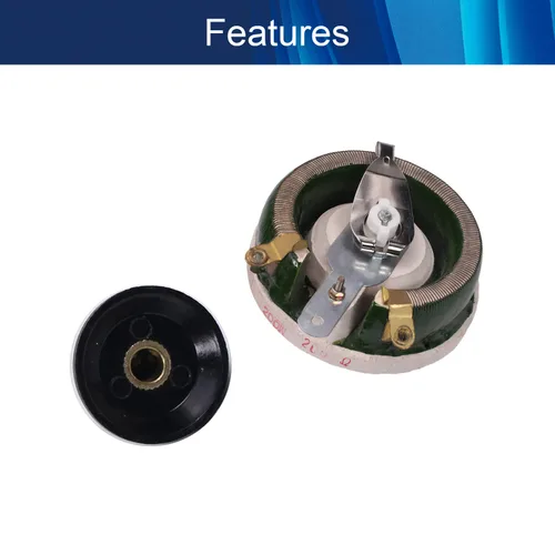 Vista 3 de Potenciómetro de alambre de cerámica para heridas de alambre de cerámica de 200 W, 200 R, reóstato con perilla para ajuste de RPM de maquinaria