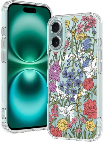 Vista 7 de OOK Magnetic for iPhone 17 Case Clear Pretty Flower Girls Women [Not Yellowing][Screen Protector] [ MagSafe Compatible] with Full Camera Lens