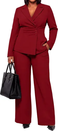 Vista 9 de CXXQ Conjunto de 2 piezas para mujer, talla grande, para negocios, casual Negro