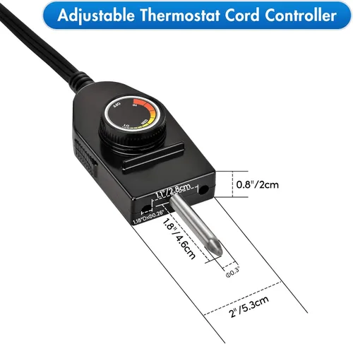 Vista 2 de Stanbroil Cable de alimentación con control de termostato de repuesto para elemento calefactor Stanbroil 125V 15A, no universal