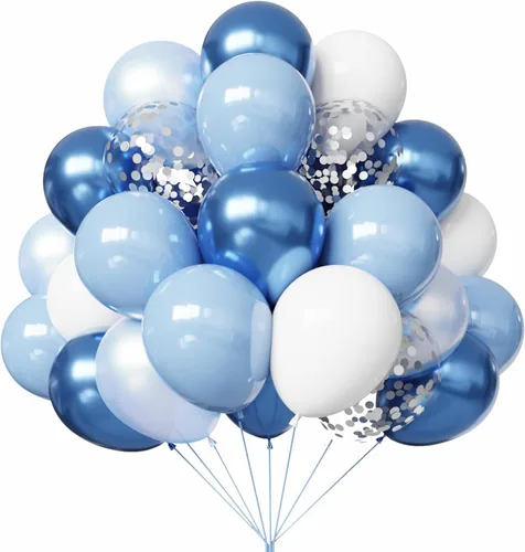 Vista 16 de YMSZ Globos negros y dorados, 67 globos metálicos dorados y negros de 12 pulgadas para cumpleaños, jubilación, graduación, decoración de fiesta