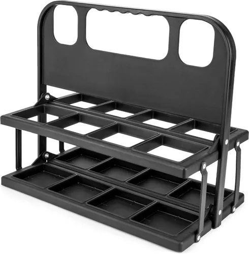 Vista 2 de Crown Sporting Goods Portabebidas deportivas plegables con 8 botellas de plástico con tapa de rosca de 36 onzas