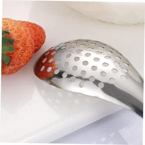 Vista 6 de Cucharas de colador de acero inoxidable con fugas de cuchara de comida ranura para restaurante