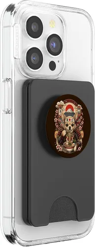Vista 4 de Ramen Noodles Chihuahua Japan Graphic Samurai Dog Snack PopSockets PopWallet for MagSafe