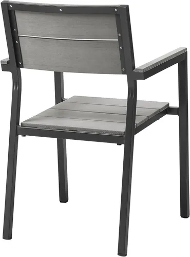 Vista 5 de Modway Sillas de dos brazos de aluminio para patio al aire libre de Maine en gris marrón