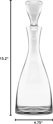 Vista 4 de Decantador de vino - Vidrio - Transparente - con tapón - 40 oz - para vino - Whisky - Champagne - Hecho en Europa - por Barski