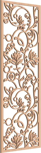 Vista 23 de Caspian Paneles de pared de madera con calado decorativo perforado, 9 3/8 pulgadas de ancho x 24 3/8 pulgadas de alto x 1/4 de alto, cereza