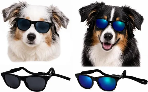 Vista 14 de G006 - Lentes de sol para disfraz de perro mascota de los años 80, para sesión de fotos, razas medianas de 20 a 40 libras