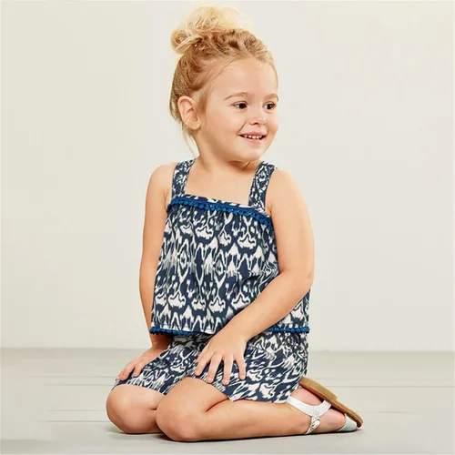 Vista 87 de LittleSpring Conjunto de verano para niñas con camiseta sin mangas y pantalones cortos florales