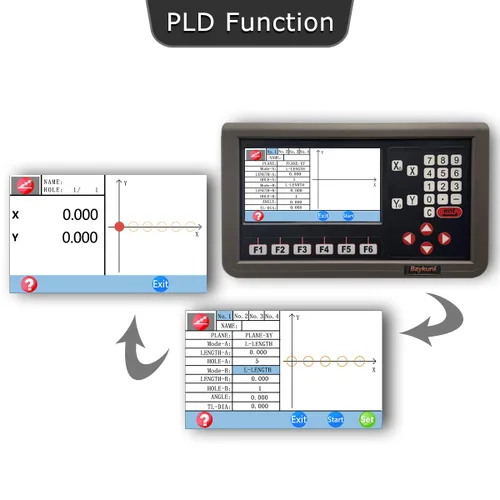 Vista 3 de Codificador de escala de vidrio lineal óptico de alta precisión 59.055 in 10.630 in 5um para máquina de torno 2 ejes LCD lectura digital DRO Display