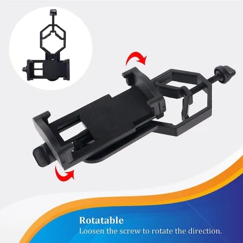 Vista 5 de Adaptador universal para teléfono celular, compatible con telescopio monocular binocular y microscopio para moto, etc. Registra la naturaleza