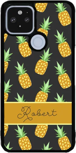 Vista 5 de Funda de goma negra personalizada con fruta de piña compatible con Google Pixel 10, 10 Pro, 10 Pro XL, 9a, 9 Pro, Pixel 9, Pixel 9 Pro XL, 8a, 8