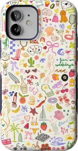 Vista 9 de Casely Funda para iPhone 12/12 Pro Funda de ondas metálicas negras y doradas con cobertura de 360 grados para tu teléfono, recortes precisos