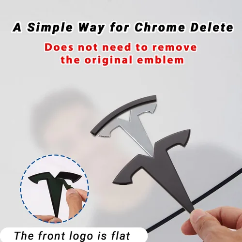 Vista 4 de Accesorios de emblema para Tesla Model 3 Logo Sticker 2023 2022-2017 Model 3 Calcomanías (negro)