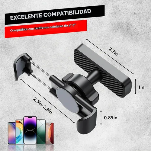 Vista 2 de Soporte magnético para teléfono para gimnasio, potente base magnética N52, soporte magnético ajustable multiángulo para teléfono, accesorios