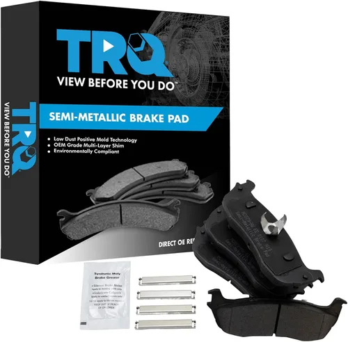 Vista 96 de TRQ Pastillas de freno delanteras semi metálicas compatibles con Ford Expedition 2018-2021 F-150 2018-2020 Lincoln Navigator 2018-2022