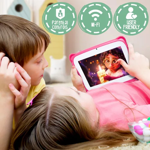 Vista 6 de Pyle Tablet Android de 7 pulgadas con pantalla HD de 1080p, tableta infantil de 7 pulgadas con lápiz capacitivo dual cámara, compatibilidad WiFi
