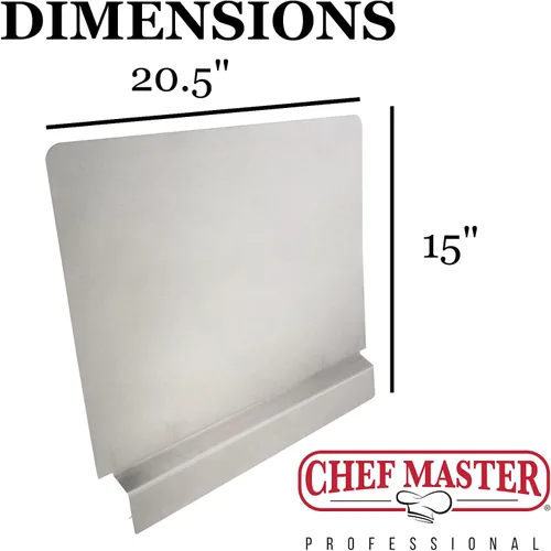Vista 3 de Chef Master Protector contra salpicaduras para freidora – 20.5 x 15 pulgadas – Detiene salpicaduras de aceite, ajuste universal, pantalla de acero