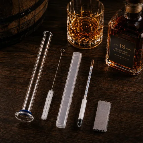 Vista 6 de Kit de Hidrómetro para Alcohol, Hidrómetro de Alcohol 0-200 Prueba y Tralle con Frasco de Prueba de Hidrómetro, Probador de Prueba de Alcohol
