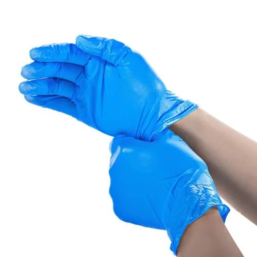 Vista 2 de Basic Medical Synmax - Guantes para examen de vinilo, sin látex y sin polvo, talla mediano, BMPF-3002 (caja de 1000)