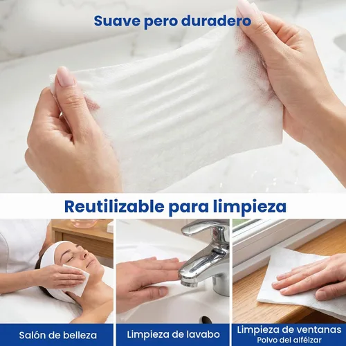 Vista 4 de BigOtters 100 toallas comprimidas, toallas faciales desechables para suministros de limpieza de viajes, toallitas expandibles