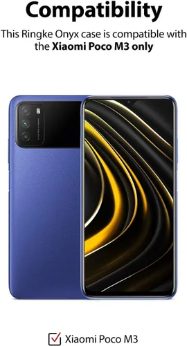 Vista 2 de Ringke Onyx - Funda compatible con Xiaomi Poco M3, resistente y resistente, reforzada, a prueba de golpes, TPU Grip Funda para teléfono - Negro