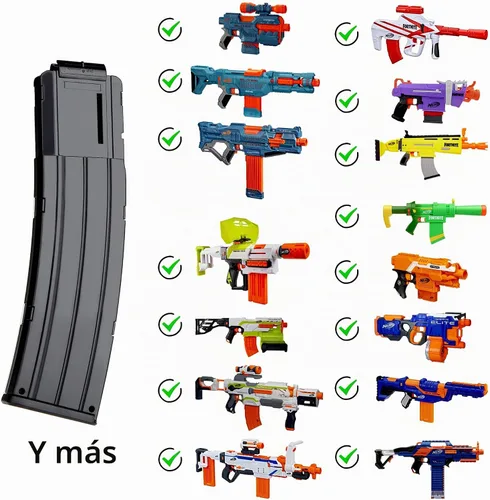 Vista 3 de WORKER Reemplazo de clip de cargador Banana de 22 dardos para Nerf N-Strike Elite Toy Negro